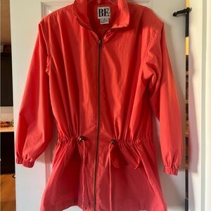 Vintage Basic Editions Utility Jacket | Coral | Size M | 90s Style | Drawstring